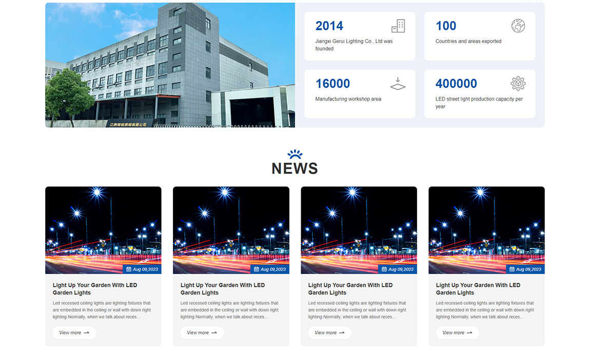 江蘇格銳照明外貿(mào)網(wǎng)站建設(shè)