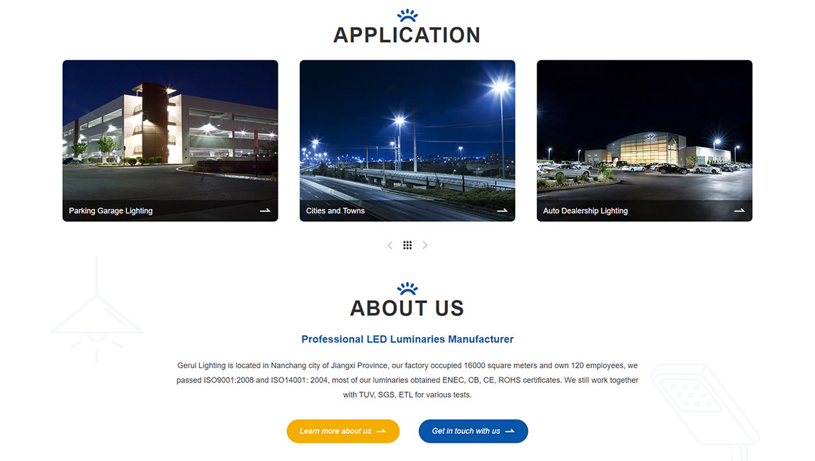 江蘇格銳照明外貿(mào)網(wǎng)站建設(shè)